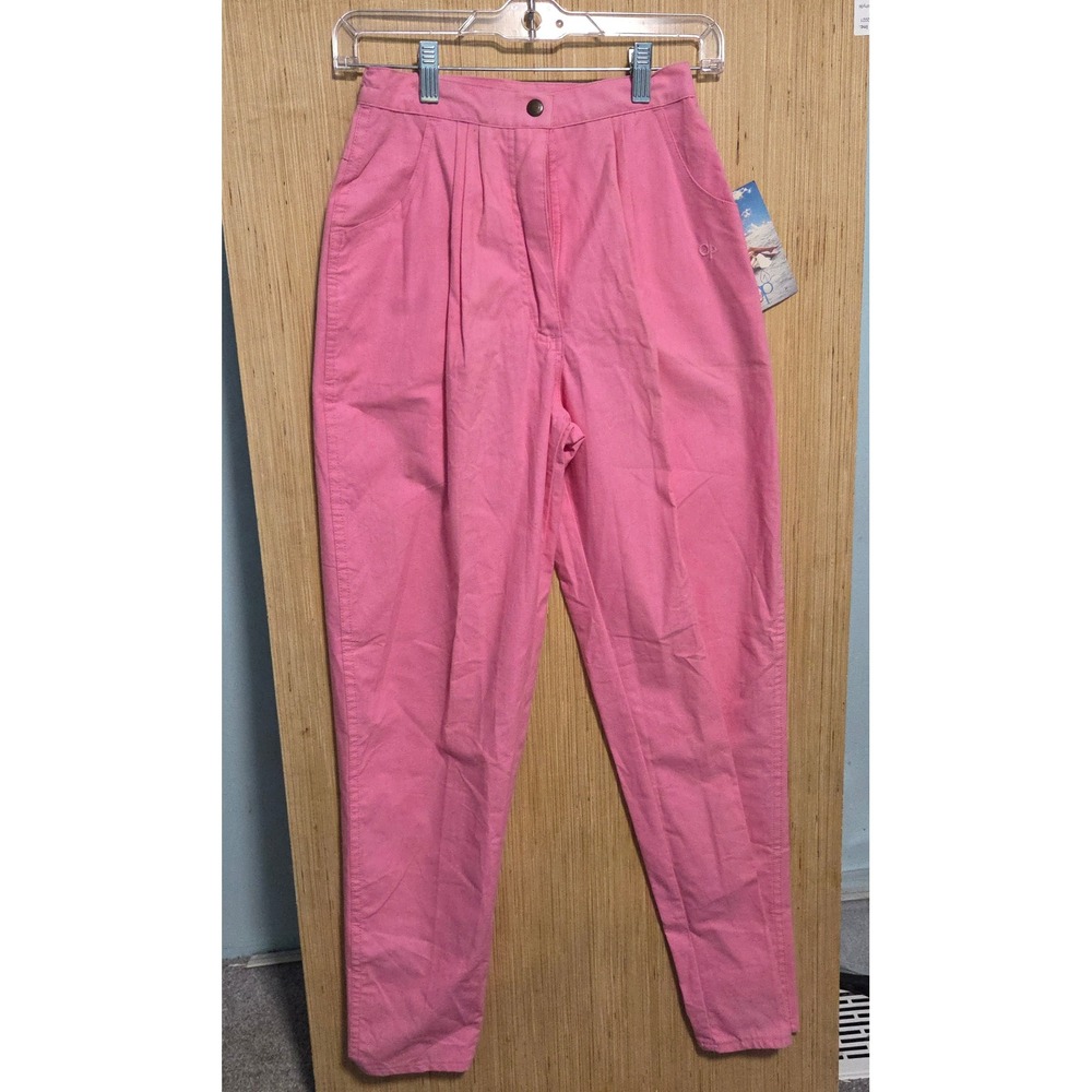 Vintage Ocean Pacific OP Pink High Waisted Pleated Tapered Pants‎ NWT Womens 7